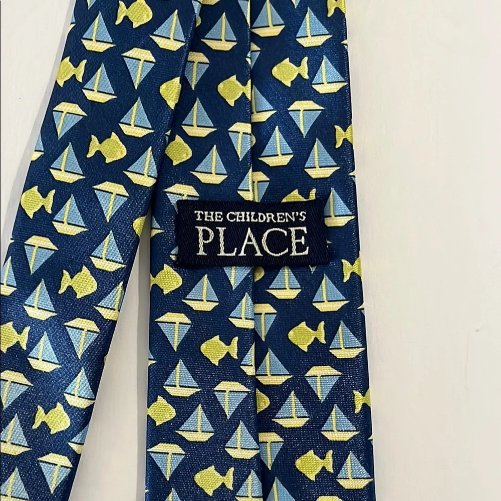 The Children’s Place Kids Navy Sailboat & Fish Pattern Adjustable Tie